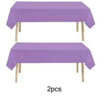 2pcs Plastic Disposable Table Cover, Minimalist Solid Color White Disposable Tablecloth For Party,