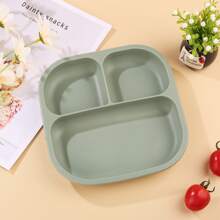 1 pezzo Piatto per l alimentazione del bambino in silicone, forma quadrata carina con ventosa, set di stoviglie per neonati e bambini