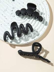 3入組時尚幾何造型大號髮鉗,強力固定下巴髮夾,蝴蝶髮夾髮鉤時尚髮飾,適用於休閒場合的女性厚髮