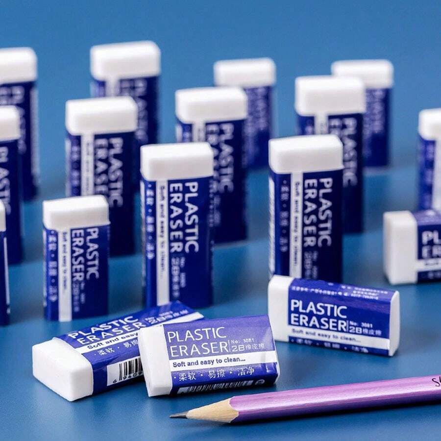 6pcs/10pcs/30pcs Exam Dedicated Erasers, Pencils Write Clean Without Traces Creative Stationery Supplies For Students