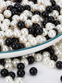 500 Pieces 8mm Faux Pearls Beads For Vase Filler, Ivory&Pink Polished Faux Pearl For Brushes Holder, Imitation Round Beads For DIY, Table Scatter, Wedding, Birthday Party, Home Decoration Gifts Graduation Room Decor Flower Vase Glass Vase