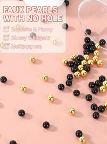 500 Pieces 8mm Faux Pearls Beads For Vase Filler, Ivory&Pink Polished Faux Pearl For Brushes Holder, Imitation Round Beads For DIY, Table Scatter, Wedding, Birthday Party, Home Decoration Gifts Graduation Room Decor Flower Vase Glass Vase