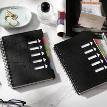 五科螺旋笔记本，240页，大学标准行距，带分隔标签，A5尺寸，适用于学校、办公室、记笔记、学习用品、返校季