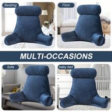Reading Pillow For Bed Back Rest Lumbar Support Arm Seat Cushion Lounger Pad 2 In 1 Extra Large Reading Pillow With Neck / Arm Support With Extra Filled - Blue - View 7