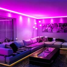 1 peça Tira de Luz LED 5050 RGB de 1,0 m/2,0 m/3,0 m/5,0 m/10,0 m/15,0 m/20,0 m com Cor Mudando RGB, Controle Remoto de 44 Teclas, Dimmerável, Cortável, Adequada para Quarto, Teto, Sala de Estar, Cozinha, Iluminação Traseira de TV, Decoração de Festa e Feriado