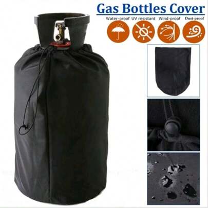 1 pièce Housse de bouteille de gaz en tissu Oxford imperméable 210D noir, housse anti-poussière pour bouteille de gaz, housse de bouteille de gaz, housse anti-poussière pour réservoir de gaz de pique-nique extérieur, housse pour petite bouteille de propane, housse de protection imperméable, anti-poussière et anti-UV pour école, cuisine domestique, articles ménagers, cadeau pour la fête des mères, jardin, été, plage, décoration de chambre, articles de plage, saison de remise des diplômes, félicitations diplômé, fête de remise des diplômes, articles essentiels de randonnée et de camping, outils portables, articles d'été