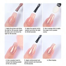 Gel làm móng tay Golden Press-On Nails Magic Mirror Powder Nail Art Mirror Powder Rubbing Powder Magic Mirror Powder (1g) (Màu đặc) - Màu vàng - Xem 8