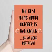 1 tấm thiệp chúc mừng sinh nhật vui nhộn theo chủ đề Halloween - Thiết kế hoạt hình đáng yêu, hoàn hảo cho lễ kỷ niệm tháng 10 - nhiều màu - Xem 4