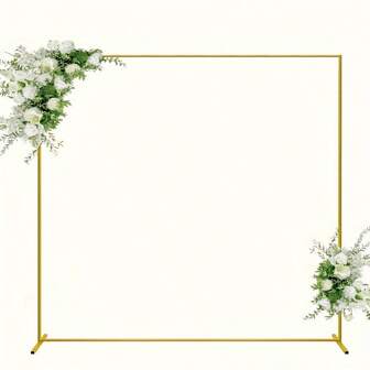 Arche de ballon métallique carrée élégante de 2 m x 2 m : idéale pour les cérémonies de mariage, les fêtes d'anniversaire, les enterrements de vie de jeune fille, les remises de diplômes, les anniversaires, les baptêmes, les événements thématiques d'été, la Saint-Valentin, Halloween, Noël, Thanksgiving et plus encore - convient à la décoration intérieure et extérieure