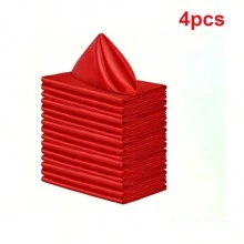 8/16/24pcs Napkins, Wedding Napkins Bulk, Decorative Elegant Dinner Napkins Square Table Napkins Decor, Silky Satin Cloth Napkins For Restaurant Banquet Graduation Party(43*43cm/17*17in) Back To School - Red - View 7