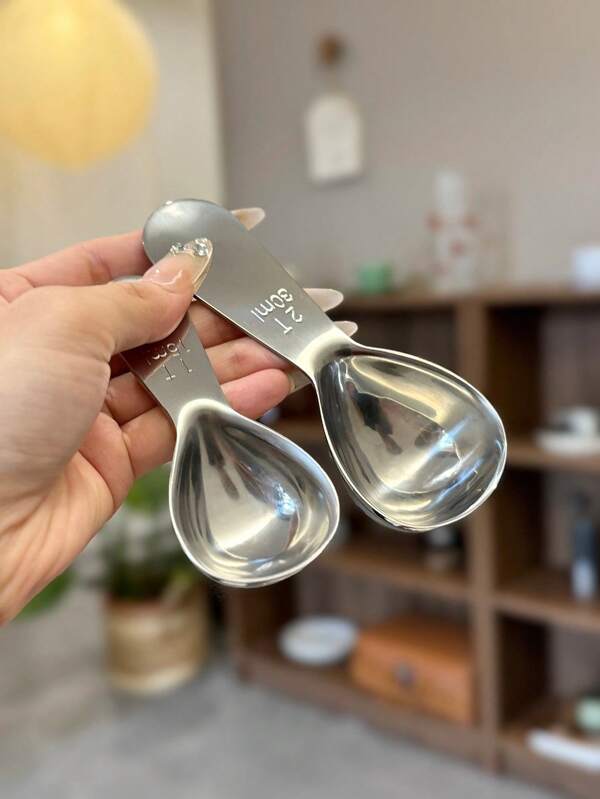 1 peça Colher de Café de Aço Inoxidável de 15/30 ml com Marcações de Escala, Utensílios de Cozimento para Café, Leite, Leite em Pó e Aveia, Suprimentos Escolares