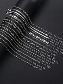 15 件心形链手链套装，女士节日约会日常佩戴配饰，圣诞礼物