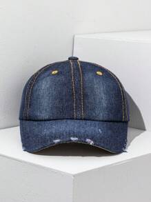 1pc Women's Distressed Denim Baseball Cap Halloween - Multicolor - View 4