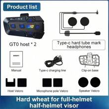 BLAISE GT0 Bluetooth 5.3 Tai nghe mũ bảo hiểm không dây rảnh tay Bộ điện thoại Tai nghe chống nước cho xe máy Máy nghe nhạc MP3 Loa cho xe máy - Một cỡ - Xem 12