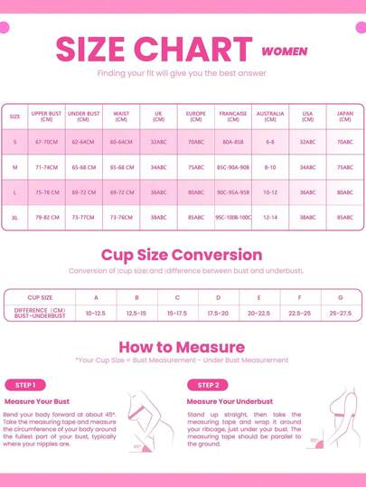 1pc Women Roze Zipper Front Padded Seamless Stretchy Sports BH view 9