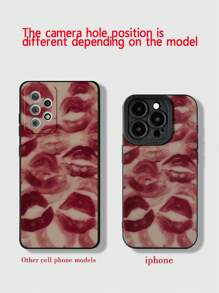 Lip-Printed Shockproof Phone Case Compatible With IPhone P14 Pro Max, P13/P11 Painted P12 Shockproof XR/78GES2 Phone Case XS, Compatible With IPhone P15, Samsung Galaxy S24, A03s, A03 Core, A04, A12, A13, A14, A21s, A22, A23, A24, A32, A33, A34, A51, A52, A53, A54, A71, A72, A73, S20 FE, S21, S22, Redmi 9, Redmi 9A, Redmi 10A, Redmi 10C, Redmi Note 9, Redmi Note 10, Redmi Note 11, Redmi Note 12, Redmi 12, Redmi 12C
