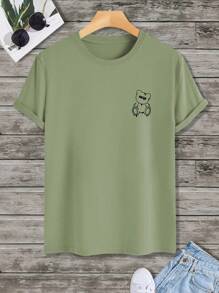 Oversized Bear T-Shirt 100% Cotton From S To Plus Size G3 - 綠色 - 查看 1