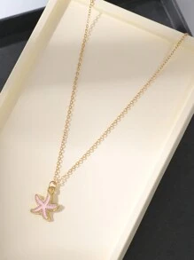 1 Collar bohemio de playa elegante con colgante de estrella de mar para uso diario