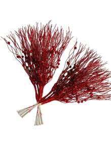 1 cái/2 cái/4 cái Cành cây lấp lánh nhân tạo màu đỏ có quả mọng, hoa giả dễ thương trang trí nhà cửa, thích hợp cho tiệc cưới lễ hội, bàn ăn trong nhà, trang trí phòng ngủ, quà tặng Giáng sinh, phụ kiện trang trí mây tự làm, trang trí cây thông Noel và cây thông Noel, trang trí Giáng sinh trong nhà và ngoài trời, trang trí phòng - Đỏ - Xem 6