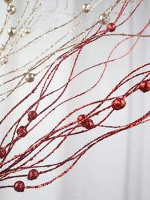 1 cái/2 cái/4 cái Cành cây lấp lánh nhân tạo màu đỏ có quả mọng, hoa giả dễ thương trang trí nhà cửa, thích hợp cho tiệc cưới lễ hội, bàn ăn trong nhà, trang trí phòng ngủ, quà tặng Giáng sinh, phụ kiện trang trí mây tự làm, trang trí cây thông Noel và cây thông Noel, trang trí Giáng sinh trong nhà và ngoài trời, trang trí phòng - Đỏ - Xem 8