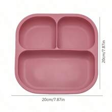 1 pezzo Piatto per l alimentazione del bambino in silicone, forma quadrata carina con ventosa, set di stoviglie per neonati e bambini