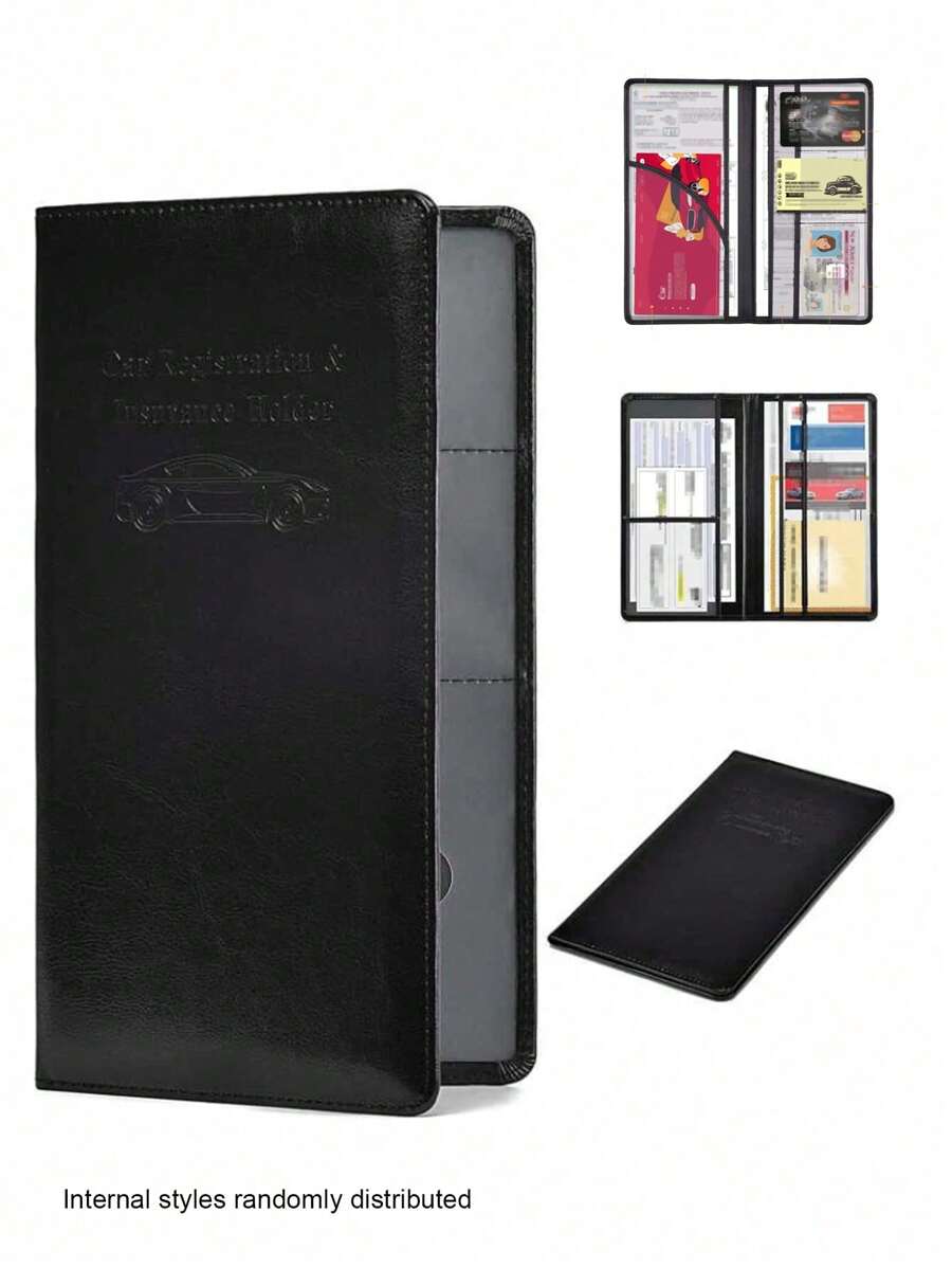 PU Leather Car Storage Organizers - Black - View 1