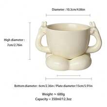 Unique Creative Pear-Shaped Ceramic Coffee Mug And Saucer Set, Cute Birthday Gift For Coffee Lovers - Multicolor - View 2