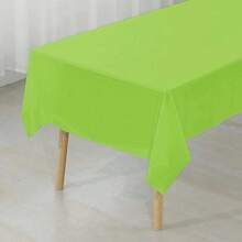 2pcs Plastic Disposable Table Cover, Minimalist Solid Color White Disposable Tablecloth For Party,