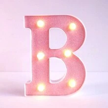 1pc 6.3inch Creative Pink Luminous A-Z Letter Light,Number Shape Light,Battery Powered Alphabet Light, Home Decor Letter Lamp,Room Decor Letter Shape Night Light,Bedroom Decor, Wedding Decor, Party Decor, Birthday Decor,Home Desktop Decoration Alphabet Light,Valentine's Day Decorative Lights