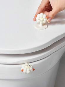 1 pieza Elevador de asiento de inodoro colgante con diseño de dibujo animado lindo, para el baño sin taladrar - Multicolor - Ver 4