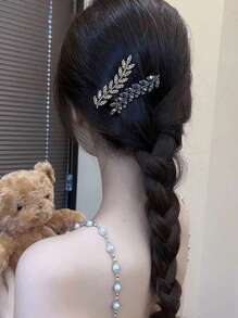 2pcs/4pcs Rhinestone Wheat Ear Hair Clip,Bangs Clip,Delicate Side Clips,Nape Hair Clips,Sweet Half Up Hair Clips