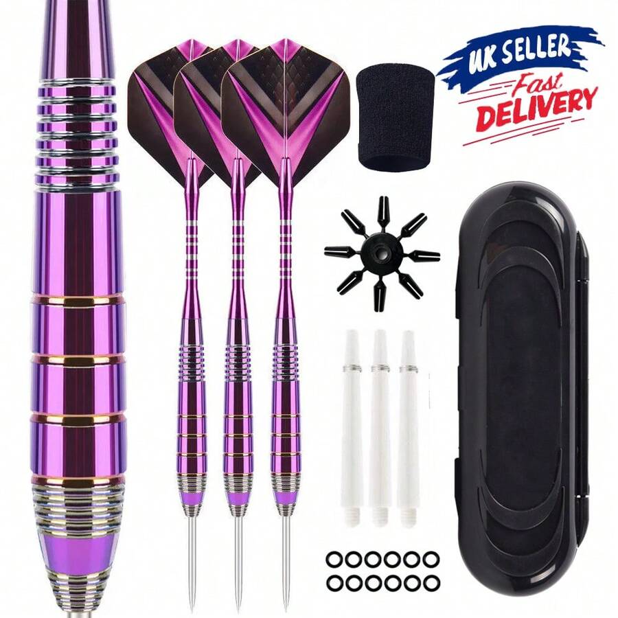 3PCS 24g Tungsten Darts Professional Competition Steel Needle Tip Set Purple UK - Multicolor - View 1