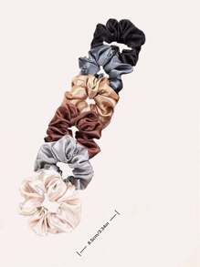 12pcs Women Pink Khaki Solid Casual Scrunchie For Daily Life Scrunchies Hair Ties Scrunchy Hair Ties