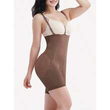 Strengthen Black High Waisted Shapewear With Bra Clips Tight Fit - 黑色 - 查看 11