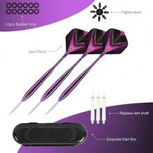 3PCS 24g Tungsten Darts Professional Competition Steel Needle Tip Set Purple UK - Multicolor - View 7