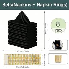 8/16/24pcs Napkins, Wedding Napkins Bulk, Decorative Elegant Dinner Napkins Square Table Napkins Decor, Silky Satin Cloth Napkins For Restaurant Banquet Graduation Party(43*43cm/17*17in) Back To School