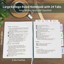 300 Pages Leather Journal Meeting Notebook, Large A5 Work Notepad, Hardcover College Ruled Notebook For Women & Men, Lined Diary Notebook For Writing, Thick Paper Lay Flat, Green Beautiful Notebook Gift Back To School