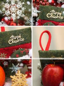 1pc Christmas Decorations Restaurant Table Decorations Tableware Sets Knife And Fork Sets Gift Bags Christmas Socks Wall Decorations Sequins Small Socks Christmas Tree Pendants Gift Bags Wall Hangings Home Decoration - Multicolor - View 9