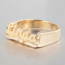Customized Personalized Name Euromerican Style Rapper Lace Ring, Ideal For Father's Day, Mother's Day, Valentine's Day, Birthday, Anniversary For Birthdays, For Daily Wear, For Prom, For Mother's Day, For Valentine's Day, For Graduation, For Weddings, For Father's Day, For Party