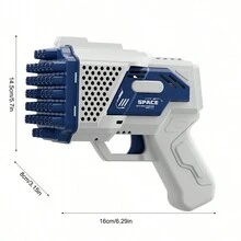 1 conjunto de Pistola de Bolhas Automática Portátil com 40 Furos para Crianças, Soprador de Bolhas para Festa Ao Ar Livre com Luzes de LED para Meninos e Meninas (Inclui Solução de Bolhas) - Multicolorido - Visão 6
