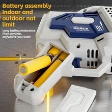 1 conjunto de Pistola de Bolhas Automática Portátil com 40 Furos para Crianças, Soprador de Bolhas para Festa Ao Ar Livre com Luzes de LED para Meninos e Meninas (Inclui Solução de Bolhas) - Multicolorido - Visão 5