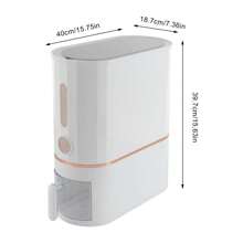 10kg/22lbs Rice Dispenser With Cup And Scale Window, Large Dry Food Dispenser For Rice, Beans, Cereals, Kitchen Pantry Organizer, PP Narrow Barrel Body