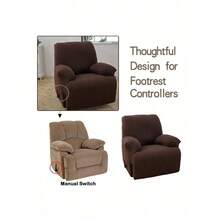Stretch Recliner Slipcover, Couch Cover, Sofa Cover, Furniture Chair Slipcovers - Màu nâu - Xem 4