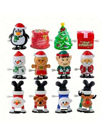 1 件圣诞发条玩具，圣诞派对有趣可爱的小礼物，圣诞老人发条玩具花环，圣诞节