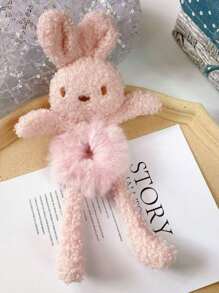 1 件女士咖啡色毛绒兔子卡通发带，韩版时尚可爱发髻和马尾辫配饰万圣节 - 咖啡 - 查看 16