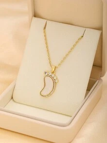 1 件可爱个性化不锈钢蝴蝶和皇冠吊坠项链，适合女士，适合派对聚会日常佩戴 - 金黃色 - 查看 13