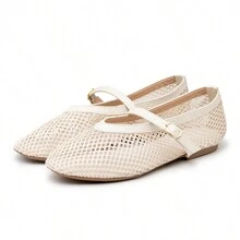 Doll Slipper Shoe Canvas Round Toe - 米色 - 查看 1