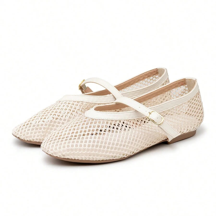 Doll Slipper Shoe Canvas Round Toe - 米色 - 查看 1