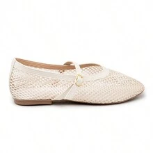 Doll Slipper Shoe Canvas Round Toe - 米色 - 查看 5