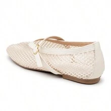 Doll Slipper Shoe Canvas Round Toe - 米色 - 查看 3